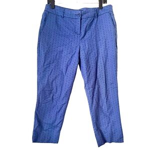 Hilary Radley Blue Straight Leg‎ Ankle Pants with Geometric Pattern 10
